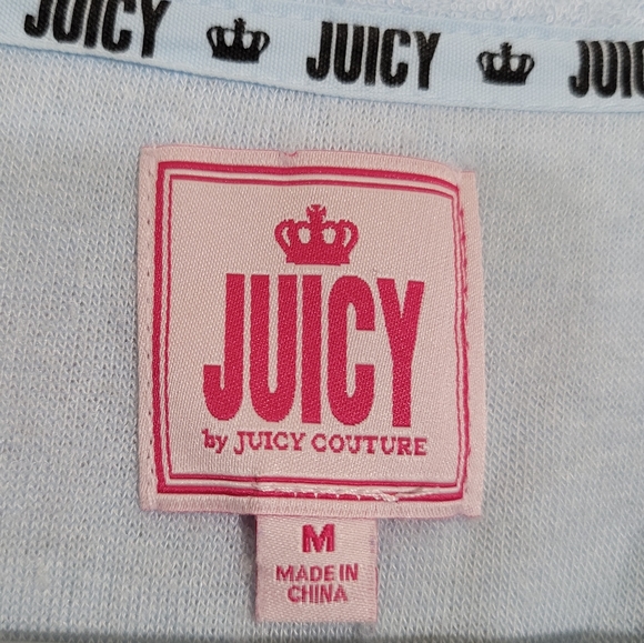 Y2k JUICY COUTURE icy blue track suit lounge set velour terrycloth sport stripe - Picture 5 of 9